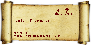 Ladár Klaudia névjegykártya