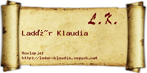 Ladár Klaudia névjegykártya