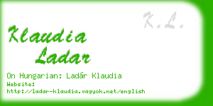 klaudia ladar business card