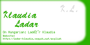 klaudia ladar business card